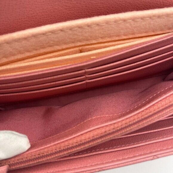 Authentic CHANEL CC Lambskin Quilted Box Flap Wallet on Chain Pink Shoulder WOC - Picture 11 of 14